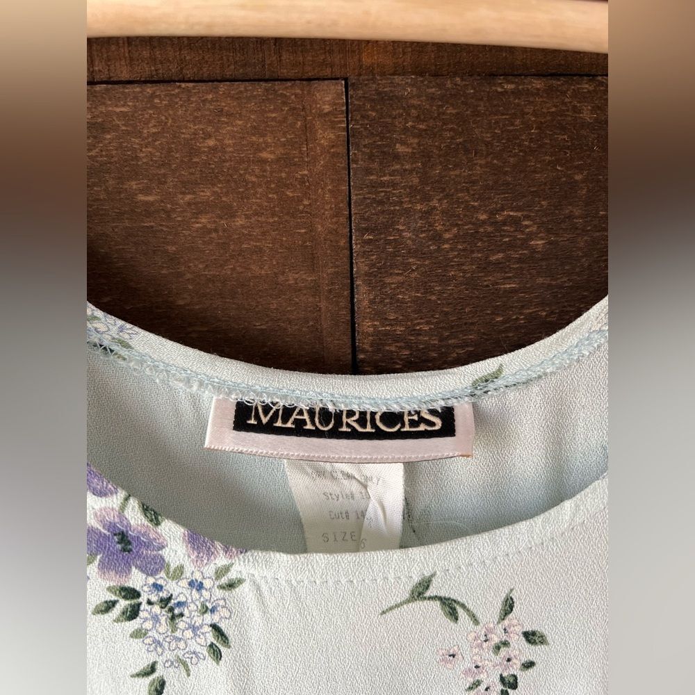 Y2K Maurice’s Mint Green Floral Dress & Sweater Set Cottagecore Garden Party - Picture 12 of 16